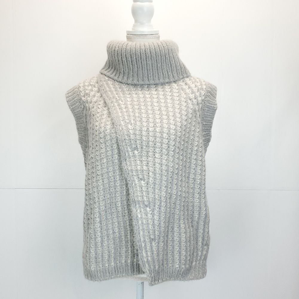 3.1 Phillip Lim Fisherman Rib Cowl Neck Wool Blend Sleeveless Sweater - Picture 8 of 14